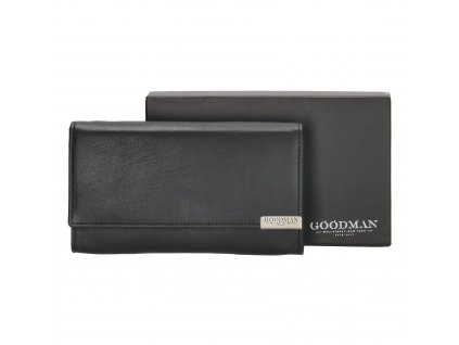 Luxusní kožená dámská peněženka Goodman v krabičce - černá