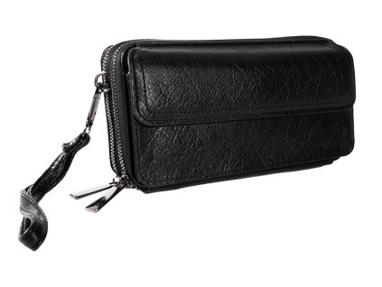PAOLO BAGS dámská dvoukomorová crossbody taška na mobil a peněženka v jednom - černá