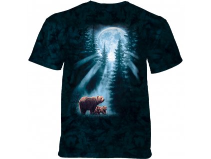 Pánské batikované triko The Mountain - PURE FEELING - medvědi - tmavě zelená