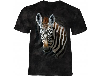 Pánské batikované triko The Mountain - STRIPES - zebra - tmavě šedé