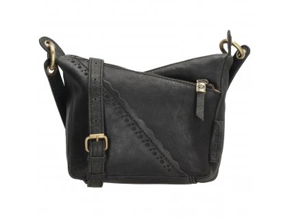 Micmacbags dámská kožená crossbody kabelka Marrakech - černá - 4L