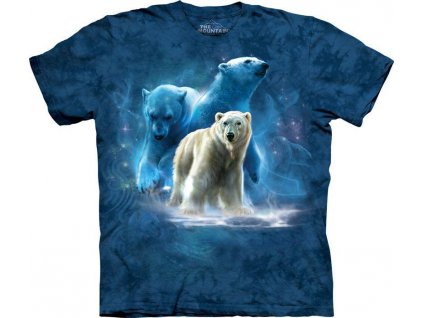 Pánské batikované triko The Mountain -  Polar Collage - modré