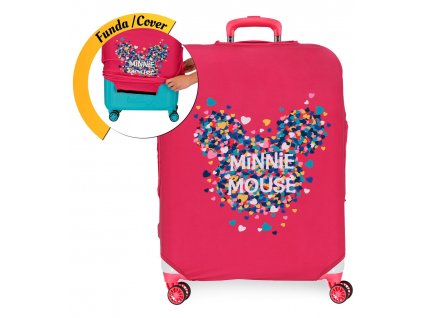 Minnie Mouse elastický neoprenový potah na střední zavazadlo - růžová