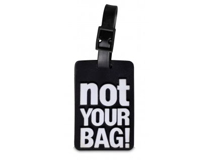 WORLDPACK jmenovka na zavazadla s nápisem NOT YOUR BAG!- černá