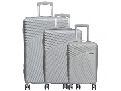 Beagles Originals set 3 cestovních kufrů ABS - stříbrný - 38L, 60L, 92L