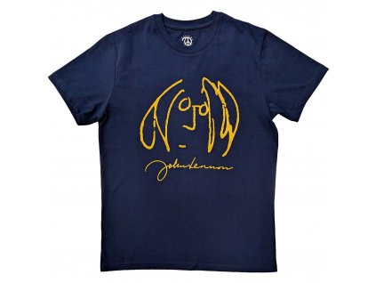 John Lennon unisex bavlněné tričko : SELF PORTRAIT- modré