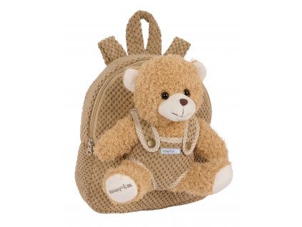 Safta Teddy Bear dětský batůžek s plyšovým medvídkem - 4,65 L - hnědý