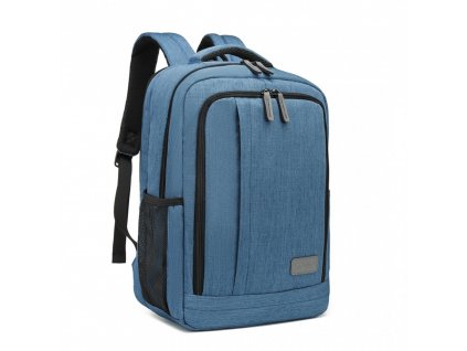 KONO multifunkční batoh s USB portem Richie Small - modrý - 17 L