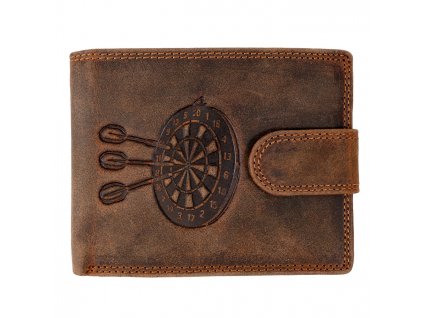 Luxusní pánská peněženka s přezkou ART-895-SIPKY-TAN - hnědá