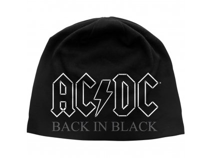 AC/DC UNISEX BEANIE HAT: BACK IN BLACK unisex čepice - černá