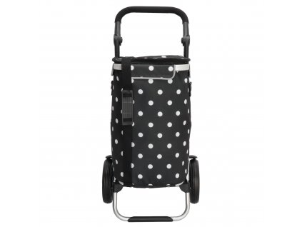 Shop & Go nákupní taška na kolečkách s termokapsou - černá s puntíky - 41L