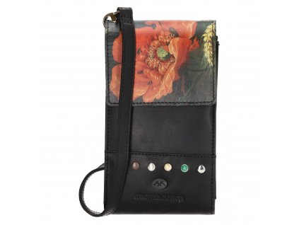 Micmacbags Masterpiece dámská kožená crossbody taška na mobil- černá