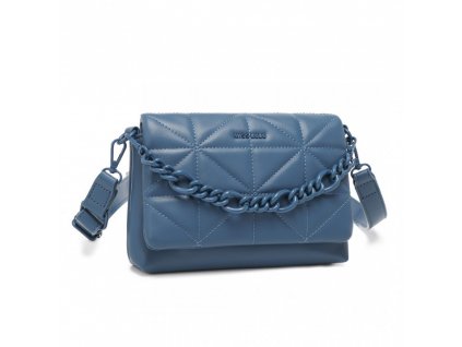 MISS LULU CHIC prošívaná taška na rameno s řetězem - modrá