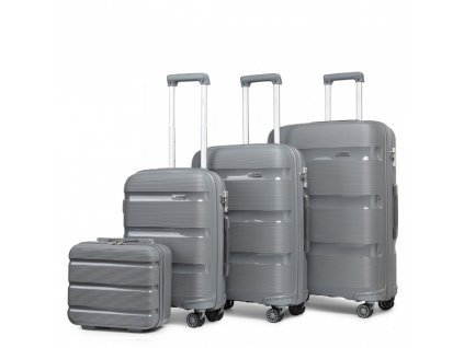 KONO Set 4 kufrů z polypropylenu - 15L, 44L, 77L, 111L - šedý