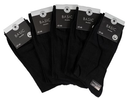 Bavlněné ponožky SET 5 - Pánské černé