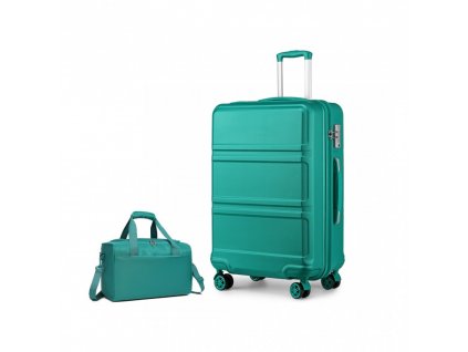 KONO Sada 2 zavazadel -  ABS kufr 96L s cestovní taškou 20L - tyrkysová