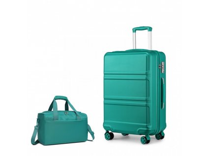KONO Sada 2 zavazadel -  ABS kufr 66L s cestovní taškou 20L - tyrkysová