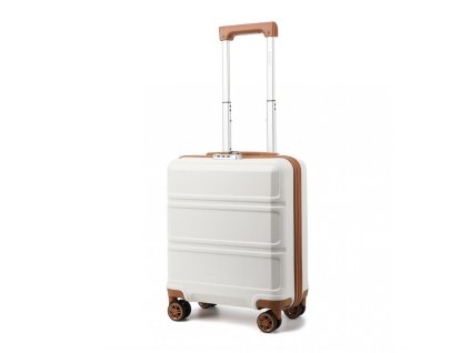 KONO Kabinové příruční zavazadlo s horizontálním designem - ABS - krémová - 25L