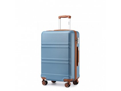 KONO Kabinové zavazadlo s horizontálním designem - ABS - modře hnědá - 66L