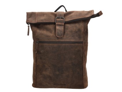 Kožený unisex batoh Hide & Stitches Idaho - tmavě hnědý 19L