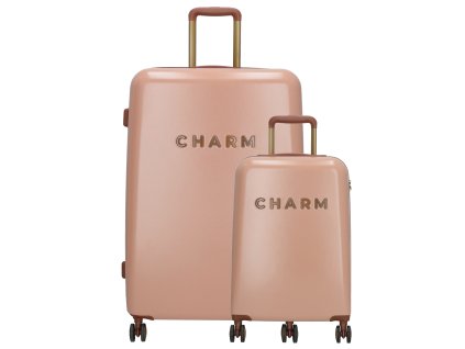 Charm London cestovní kufr ABS 22054- růžová - 95L