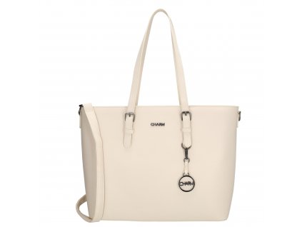 Dámská elegantní laptop taška Charm London Birmingham shopper 15,6 inch (38 cm) - krémová