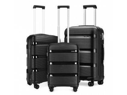 Kono Sada 3 cestovních kufrů na kolečkách Classic Collection - černá - 44/77/111