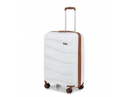 KONO Cestovní kufr na kolečkách s TSA zámkem 39L - béžovo hnědá