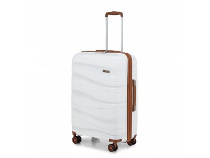 KONO Cestovní kufr na kolečkách s TSA zámkem 70L - béžovo hnědá