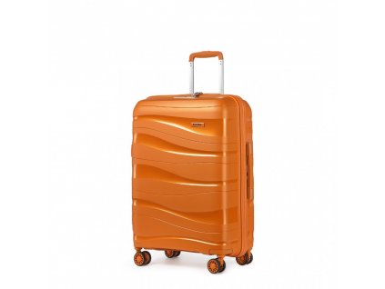 KONO Cestovní kufr na kolečkách s TSA zámkem 70L - oranžová
