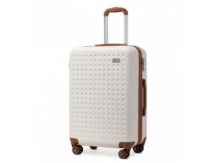 Kono skořepinový cestovní kufr ABS K2394L - béžovo hnědá - 99L
