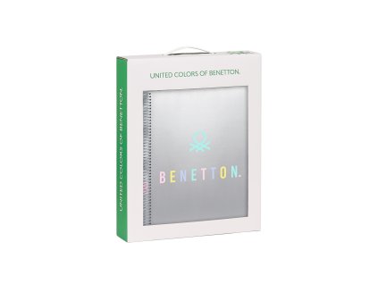 Safta dárkový set Benetton "Silver" - notes a pytel - stříbrný