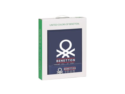 Safta dárkový set Benetton "Varsity" - desky, notes a penál - modrý
