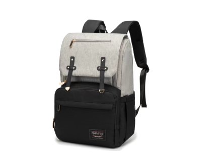 N.F.M. unisex přebalovací batoh s USB portem - 22L - šedo černý - 15,6"