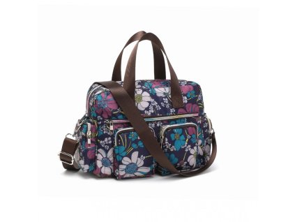 Kono crossbody taška Multipocket Flower - navy