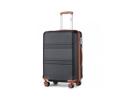 Kono cestovní kufr na kolečkách ABS - 44L - černo-hnědý
