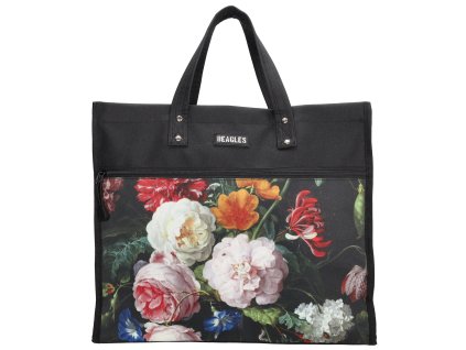 Beagles Shop & Go nákupní taška Flower 23L - černá