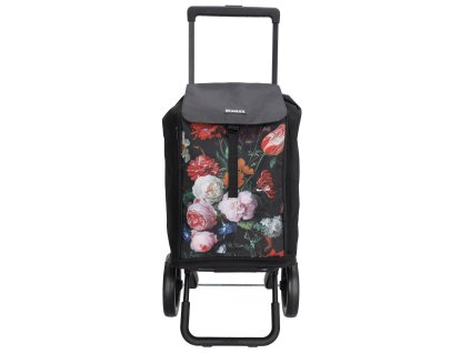 Beagles Shop & Go nákupní taška na kolečkách Flower - černá