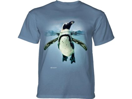 Pánske batikované tričko The Mountain - Swimming Penguin