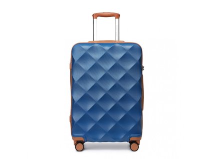 KONO ultralehký skořepinový kufr - ABS/polykarbonát - hnědá/navy - 57L