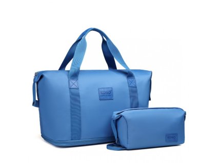 KONO set variabilní cestovní taška a kosmetická taštička - navy - 26L