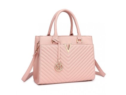 Miss Lulu Chic prošívaná kabelka z PU kůže - růžová