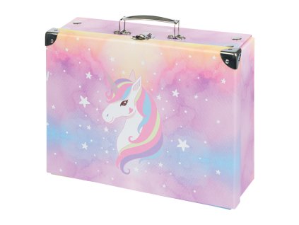 BAAGL Skládací školní kufřík Rainbow Unicorn s kováním