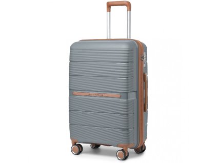 KONO British Traveller skořepinové zavazadlo polypropylen - šedá/hnědá - 92L