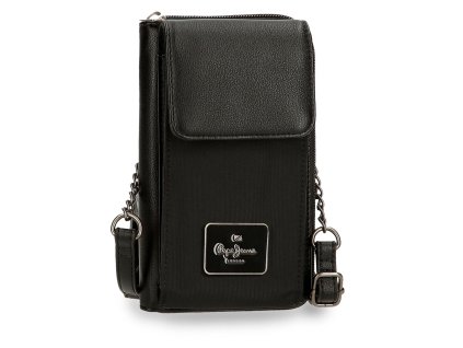 Crossbody peněženka s kapsou na mobil Pepe Jeans Cristine - černá