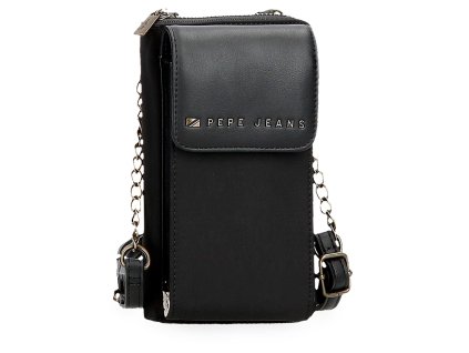 Crossbody peněženka s kapsou na mobil Pepe Jeans Morgan - černá