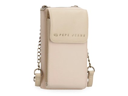 Crossbody peněženka s kapsou na mobil Pepe Jeans Morgan - béžová