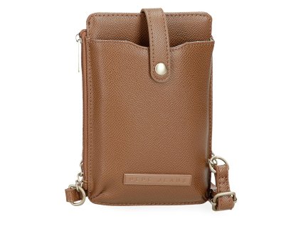 Crossbody taška na mobil s peněženkou Pepe Jeans Elia - hnědá
