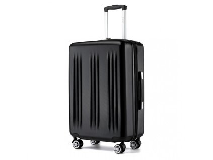 Kono elegantní kufr ABS a PC s pruhy - 61L - černá
