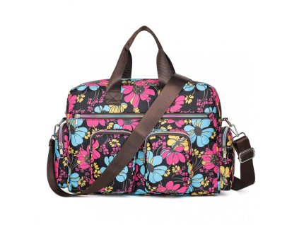 Multifunkční cestovní taška s více kapsami Kono Flower 12,5L - černá